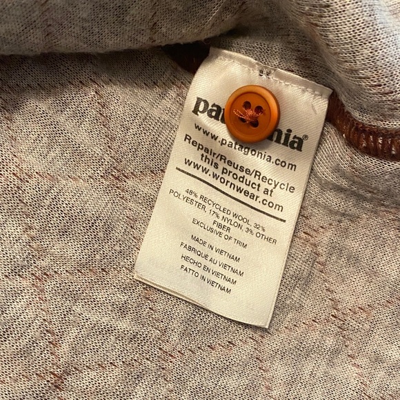 Patagonia Like New Wool Blend Diamond Quilt Henley Small - Picture 3 of 5